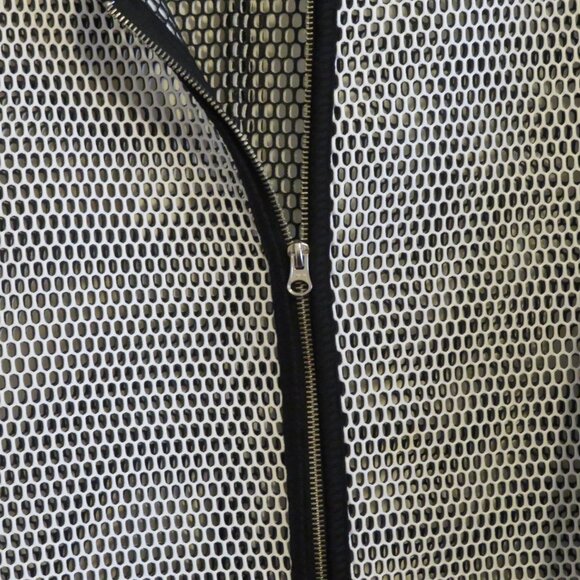 a.n.a Woman Black and White Mesh Zip Front Jacket - Picture 6 of 10